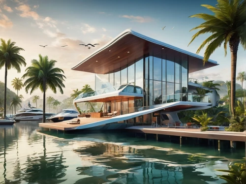 house by the water,floating huts,tropical house,luxury home,pool house,holiday villa,floating islands,luxury property,yacht exterior,floating island,house with lake,houseboat,cube stilt houses,modern house,houseboats,dreamhouse,boat house,seasteading,beautiful home,florida home,Illustration,Black and White,Black and White 25