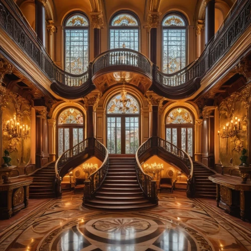 staircase,ornate room,entrance hall,outside staircase,palatial,cochere,royal interior,winding staircase,foyer,circular staircase,driehaus,ornate,emporium,europe palace,grandeur,chateauesque,staircases,opulently,opulence,crown palace,Art,Classical Oil Painting,Classical Oil Painting 11