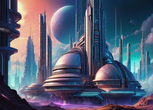 futuristic landscape,coruscant,fantasy landscape,alien world,sci fiction illustration,citadels,fantasy city,scifi,areopolis,spires,futuristic,metropolis,silico,alien planet,homeworld,ordos,vanu,futuristic architecture,gallifrey,skylstad,Illustration,Vector,Vector 18