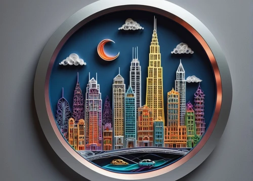 glass painting,art deco ornament,wall clock,art deco frame,wall decoration,art deco,world clock,portholes,wall decor,city cities,art deco background,chrysler building,city skyline,decorative plate,porthole,cityscapes,decorative art,dubailand,icon magnifying,circle shape frame,Unique,Paper Cuts,Paper Cuts 09