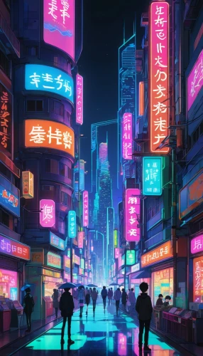 tokyo city,cybercity,colorful city,shinjuku,tokyo,cyberpunk,akiba,akihabara,shibuya,cyberscene,neon arrows,cityscape,osaka,cybertown,shanghai,ikebukuro,fantasy city,kamurocho,cyberworld,cityzen,Illustration,Japanese style,Japanese Style 03