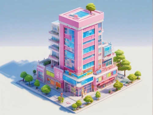 residential tower,microdistrict,multistorey,isometric,sky apartment,cubic house,apartment building,voxel,skyscraper,apartment block,high-rise building,micropolis,high rise building,pink squares,lego pastel,escala,cybertown,ctbuh,an apartment,cubic,Illustration,Japanese style,Japanese Style 02