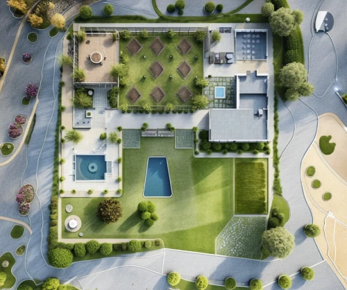 bird's-eye view,view from above,floorplan,from above,villa,pool house,architect plan,floorplans,overhead view,house drawing,overhead shot,landscaped,birdview,3d rendering,mansion,bird's eye view,large home,aerial shot,roof landscape,landscape plan,Photography,General,Realistic