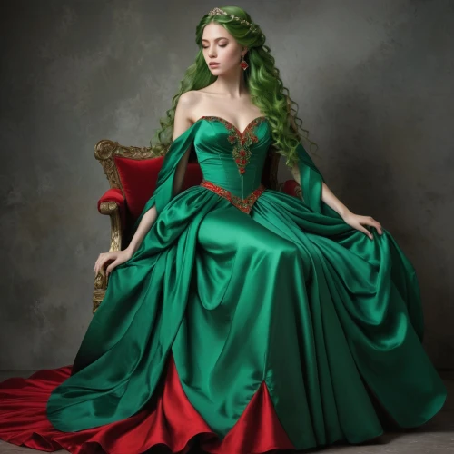 greensleeves,celtic queen,green dress,ball gown,chryste,miss circassian,tosca,verte,celtic woman,eldena,a floor-length dress,emerald,ballgown,noblewoman,courtly,habanera,siriano,duchesse,poppea,evening dress,Photography,Artistic Photography,Artistic Photography 11