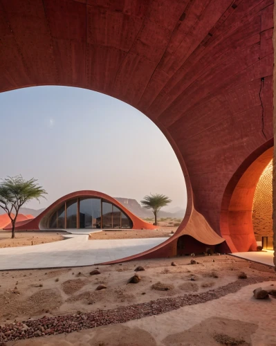 earthship,dunes house,corten steel,amanresorts,cubic house,namibia,roundhouses,futuristic architecture,namibia nad,round hut,cube stilt houses,red earth,burkina,arches,roof domes,pizza oven,three centered arch,sossusvlei,clay house,cooling house,Photography,General,Realistic