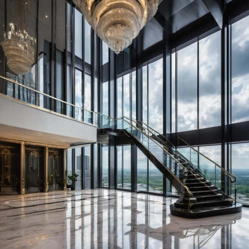 foyer,lobby,glass wall,glass facade,penthouses,elevators,blavatnik,the observation deck,hotel lobby,entrance hall,luxury home interior,skylon,structural glass,rotana,glass facades,sathorn,luxury hotel,outside staircase,ballrooms,glass building,Art,Artistic Painting,Artistic Painting 32