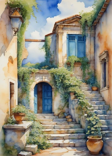 provencal,provence,home landscape,watercolor background,sicily window,watercolor shops,roof landscape,watercolor,italian painter,provencal life,watercolor cafe,ancient house,tuscan,watercolor painting,watercolor tea shop,tramuntana,provencale,houses clipart,apulia,watercolor paris balcony,Illustration,Retro,Retro 07