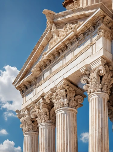 doric columns,greek temple,columns,roman columns,entablature,pillars,pillar capitals,erechtheion,house with caryatids,three pillars,columned,roman temple,pilasters,classical antiquity,palladian,pilaster,neoclassical,pediment,zappeion,corinthian order,Art,Classical Oil Painting,Classical Oil Painting 01