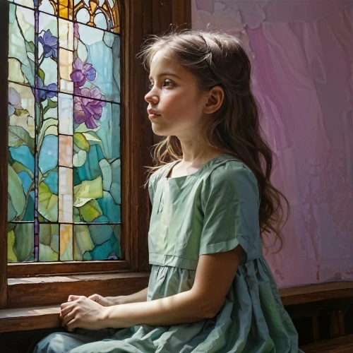 girl praying,young girl,little girl in pink dress,mystical portrait of a girl,heatherley,photorealist,pushkina,relaxed young girl,evgenia,portrait of a girl,girl sitting,girl portrait,dmitriev,gekas,innocence,the little girl,little girl,little girl reading,girl in a long,window