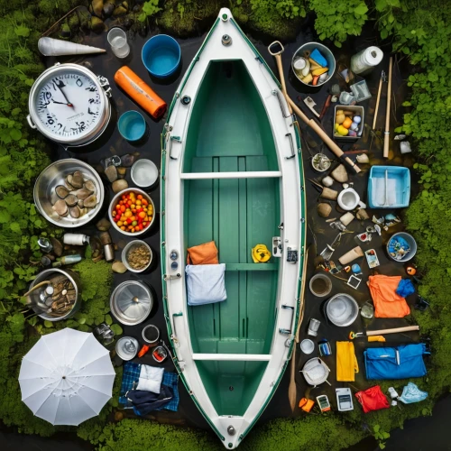 fishing equipment,fishing tent,camping equipment,life raft,kayak,dinghy,geocache,dinghies,canoed,boat landscape,fishing gear,camping gear,coracle,canoeing,kayaks,porthole,fishing camping,narrowboat,canoer,canoers,Unique,Design,Knolling