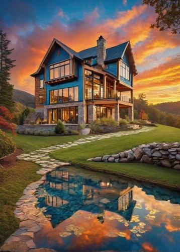 house by the water,house with lake,beautiful home,modern house,house in mountains,house in the mountains,dreamhouse,luxury home,home landscape,new england style house,modern architecture,summer cottage,luxury property,lake view,idyllic,pool house,wooden house,the cabin in the mountains,large home,log home,Photography,General,Commercial