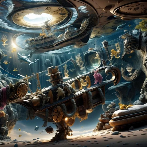 bathysphere,battlefleet,orchestrion,psykers,honorverse,airlock,steamboy,primordia,fractal environment,servitors,praetorium,steampunk,submersibles,space art,spelljammer,bioshock,starcraft,gas planet,steampunk gears,megaships