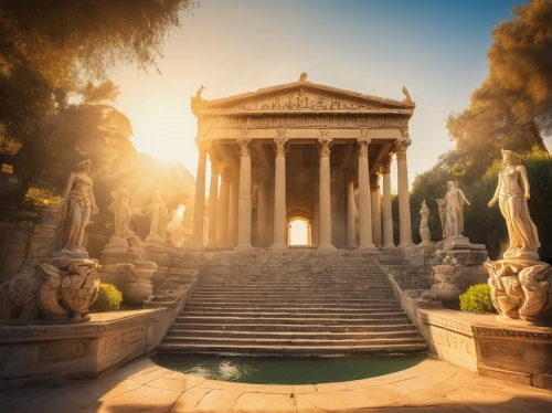 zappeion,greek temple,temple of diana,ancient rome,rome 2,janiculum,vittoriano,eternal city,rome,pallas athene fountain,panagora,caesonia,glyptothek,artemis temple,roma,roman temple,villa borghese,metapontum,neoclassical,the ancient world,Illustration,Realistic Fantasy,Realistic Fantasy 02