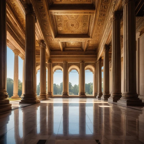 marble palace,pillars,palladian,columns,three pillars,hall of the fallen,grandeur,neoclassicism,neoclassical,cochere,caserta,colonnades,hall of nations,vittoriano,europe palace,colonnade,peristyle,bahai,palladianism,petra,Art,Classical Oil Painting,Classical Oil Painting 06