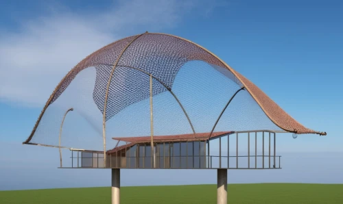 spaceframe,bird protection net,sketchup,frame house,insect house,gazebo,bertoia,stilt house,bird cage,archery stand,dog house frame,weathervane design,egg net,wind generator,roof structures,hanging chair,etfe,tilbian,gazebos,skycycle,Photography,General,Realistic