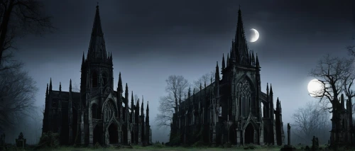 haunted cathedral,gothic church,dark gothic mood,gothic style,gothic,ravenloft,the black church,neogothic,moonsorrow,black church,steeples,nidaros cathedral,graveyards,spires,cathedrals,morgul,old graveyard,gothicus,graveyard,darktown,Conceptual Art,Daily,Daily 14