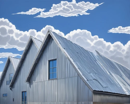 metal roof,roof landscape,etfe,sky space concept,metal cladding,rooflines,roof panels,sketchup,blue sky clouds,roofline,skyscape,sky,hangar,house roofs,house roof,roof,warehouses,roof structures,prefabricated buildings,cloud mountain,Illustration,Paper based,Paper Based 22