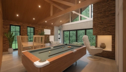 poolroom,pool house,luxury bathroom,luxury home interior,loft,interior modern design,wooden beams,3d rendering,spa,amenities,home interior,chalet,dug-out pool,modern room,spa items,interior design,family room,hardwood floors,wooden sauna,mid century house,Photography,General,Realistic