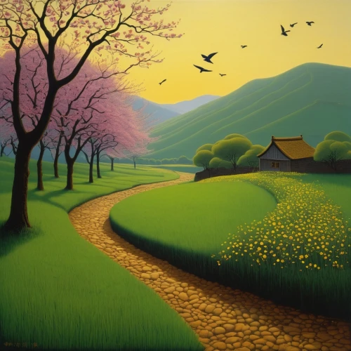 rural landscape,landscape background,home landscape,meadow landscape,japan landscape,yellow grass,daffodil field,springtime background,farm landscape,ricefield,yellow garden,green landscape,nature landscape,youliang,paysage,landscape nature,haiping,autumn landscape,salt meadow landscape,yiping,Art,Artistic Painting,Artistic Painting 30