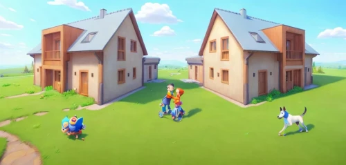 lazytown,townsmen,cube house,cartoon video game background,escher village,acpc,toonerville,ecovillages,scandia gnomes,doghouses,kirkhope,playhouses,blocks of houses,knight village,moc chau hill,henhouses,houses clipart,toontown,granja,pinecastle,Common,Common,Cartoon