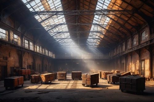 freight depot,industrial hall,abandoned train station,abandoned factory,warehouse,factory hall,carreau,empty factory,warehouses,manufactory,empty interior,fabrik,old factory,abandoned places,industrial ruin,locomotive shed,tannery,trainshed,industrielles,industrielle,Conceptual Art,Fantasy,Fantasy 18