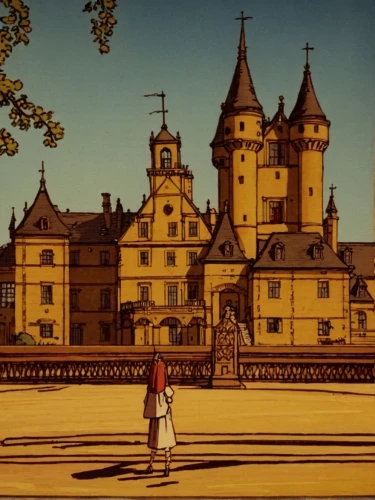 moritzburg,transylvania,el escorial,wallenstein,house silhouette,dresden,uppsala,bamberg,reichstadt,chomet,castlevania,insterburg,gold castle,fontainebleau,salamanca,altena,segovia,sonnenburg,hluboka castle,lueneburg,Art,Classical Oil Painting,Classical Oil Painting 14