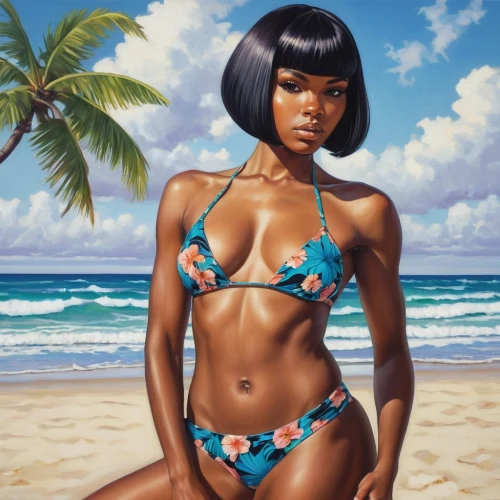 toccara,african american woman,afro american girls,afrotropic,ikpe,black woman,beautiful african american women,afrotropical,black women,beachwear,beach background,tretchikoff,liberian,sinitta,thuli,jasinski,bahama,lachanze,oshun,candy island girl,Illustration,Paper based,Paper Based 09