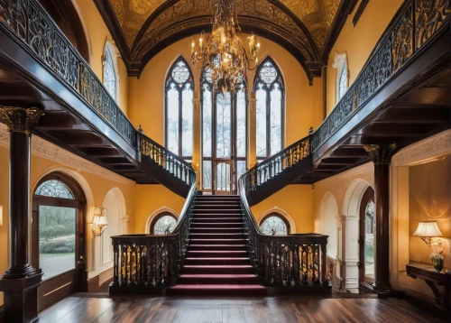 staircase,hallway,mansion,entryway,entrance hall,greystone,upstairs,outside staircase,foyer,ornate room,banisters,winding staircase,luxury home interior,staircases,entranceway,palatial,old victorian,chateauesque,circular staircase,entranceways,Art,Artistic Painting,Artistic Painting 42