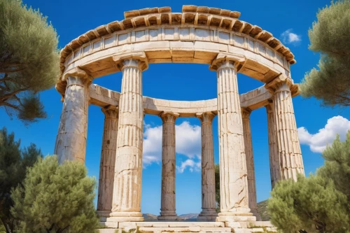 greek temple,temple of diana,roman temple,temple of hercules,caesonia,erechtheus,baalbek,doric columns,ancient olympia,propylaea,akropolis,pallas athene fountain,gennadius,leptis,erechtheion,nemea,metapontum,roman columns,panagora,segesta,Art,Classical Oil Painting,Classical Oil Painting 38