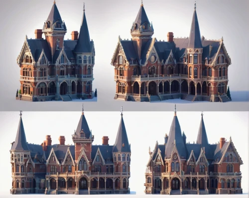 turrets,turreted,fairy tale castle,3d rendering,3d rendered,3d render,voxels,render,3d model,victorian house,whipped cream castle,frederic church,3d modeling,voxel,fairytale castle,castlelike,castle,gold castle,dormers,castle of the corvin,Unique,3D,Low Poly