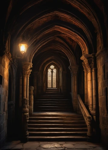 hall of the fallen,crypt,hallway,undercroft,corridor,theed,corridors,vaults,passageway,labyrinthian,cloister,hammerbeam,passageways,entranceway,hogwarts,cloisters,doorways,the threshold of the house,entrances,passage,Illustration,Realistic Fantasy,Realistic Fantasy 28