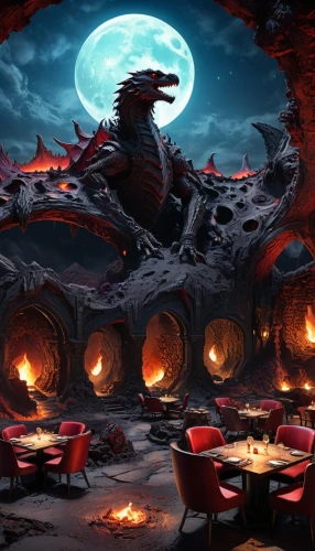 black dragon,wine tavern,fine dining restaurant,halloween background,tavern,tavernas,darigan,dragonfire,ravenous,dragonheart,firelands,dragon fire,majordomo,dragons,trattoria,hellmouth,alpine restaurant,dining,steakhouse,arenanet,Illustration,Realistic Fantasy,Realistic Fantasy 33