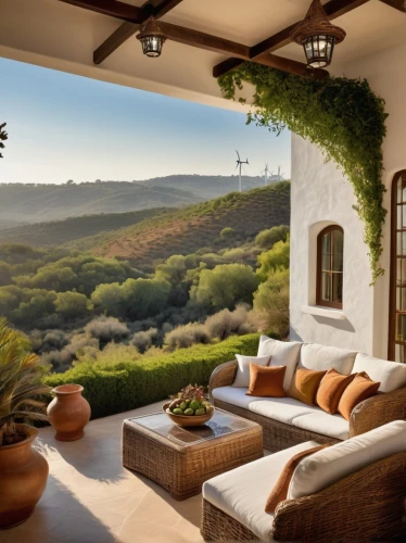 roof terrace,roof landscape,home landscape,provencal life,outdoor furniture,cottars,beautiful home,telleria,provencal,masseria,terraza,landscaped,andalucia,monrepos,balcon,stucco wall,andalucian,holiday villa,patios,patio furniture,Illustration,Realistic Fantasy,Realistic Fantasy 40