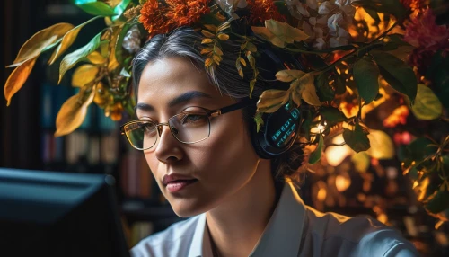 girl in a wreath,frida kahlo,librarian,girl in flowers,bokeh effect,pilipina,ikebana,bokeh,frida,postprocessing,vietnamese woman,kochiyama,peranakans,flowerhead,photochromic,portrait background,floral wreath,filipiniana,colorization,background bokeh,Photography,Artistic Photography,Artistic Photography 08