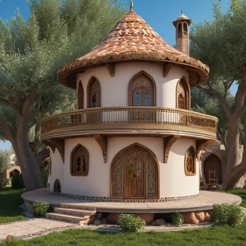 miniature house,children's playhouse,fairy tale castle,3d rendering,gazebo,3d render,large home,tree house,treehouses,small house,little house,wood doghouse,render,holiday villa,wooden house,fairy house,model house,round house,3d rendered,dreamhouse,Photography,General,Realistic