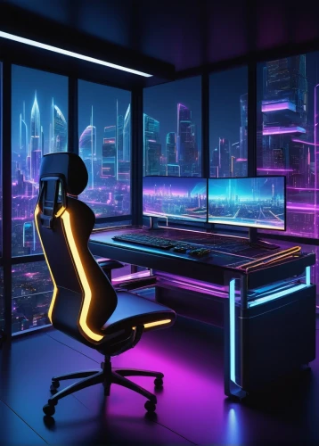 computer room,neon human resources,cyberscene,cyberpunk,synth,cybercity,cybertown,tron,computable,computer workstation,cyberia,cyberpatrol,cybercafes,cyberworld,desk,neon coffee,neon light,computerized,cyber,cyberspace,Illustration,Vector,Vector 09