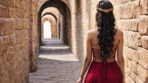 girl in a long dress from the back,backless,girl walking away,girl in a long dress,passageways,eretria,girl from the back,girl from behind,woman walking,inanna,delphi,passageway,girl in a historic way,tresses,simony,archways,assyrian,porticus,arcaded,wailing wall,Photography,General,Natural
