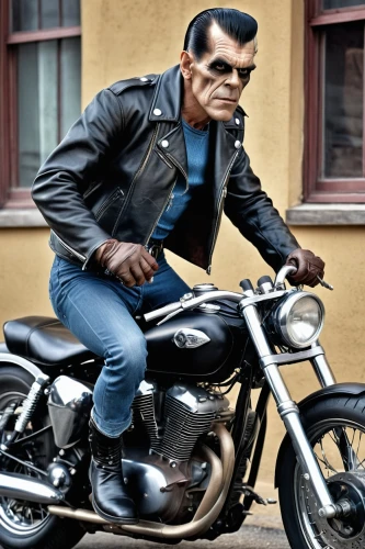 bullitt,golgo,diabolik,pompadour,greaser,banacek,blue motorcycle,biker,pompadoured,knuckle,montestrutto,malverde,60's icon,pompadours,pasolini,kenickie,heavy motorcycle,tuco,uderzo,motorcycle