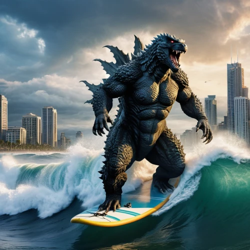 god of the sea,kaiju,gojira,kaijuka,sea god,zilla,radebaugh,samudra,molossus,upazilla,big wave,kammerman,tsathoggua,surfed,beheira,baragon,dagon,poseidon,surfing,taniwha