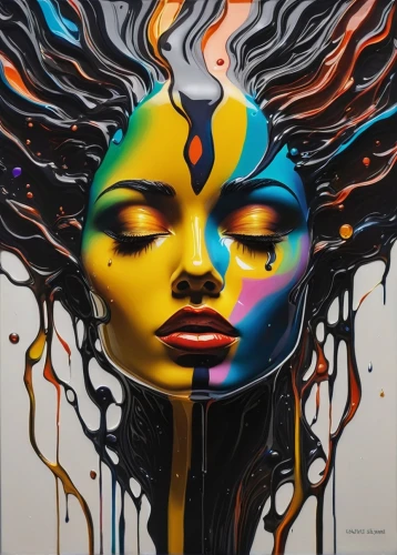 chevrier,african art,neon body painting,nielly,oshun,grafite,bodypainting,oil painting on canvas,fluidity,radha,graffiti art,pacitti,medusa,samsara,african woman,baoshun,gold paint stroke,dream art,seni,viveros,Art,Artistic Painting,Artistic Painting 36