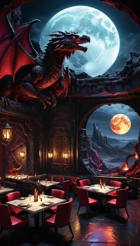 dragonheart,fine dining restaurant,dragonfire,dragonriders,dragonlord,black dragon,charizard,ridley,dragao,dragon palace hotel,brisingr,smaug,neverwinter,wine tavern,dragon of earth,cynder,draconic,majordomo,fantasy picture,midir,Illustration,Realistic Fantasy,Realistic Fantasy 33