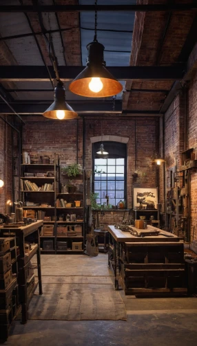 workbenches,loft,eveleigh,warehouse,foundry,bakehouse,officine,manufactory,limeworks,brickworks,factory hall,metalworks,chefs kitchen,waggonfabrik,kitchen shop,the shop,working space,workbench,brickyards,printing house,Illustration,Black and White,Black and White 21