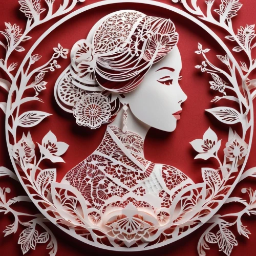 paper art,maiko,geiko,geisha girl,geishas,japanese art,fornasetti,oiran,oriental princess,decorative art,embroideries,beautiful bonnet,concubine,embroiderer,henna frame,oriental painting,intricately,wood carving,geisha,flamenca,Unique,Paper Cuts,Paper Cuts 03