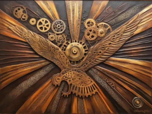 steampunk gears,tock,panel,carved wood,wood carving,cog,tansu,paradorn,wood angels,woodburning,woodcarving,ship's wheel,wood art,iron door,wood board,woodwork,marquetry,wooden door,gears,church door,Illustration,Realistic Fantasy,Realistic Fantasy 13
