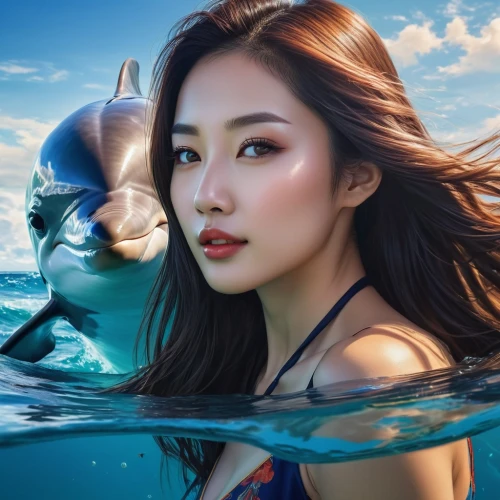 girl with a dolphin,dolphin background,dolphin rider,dolphin,two dolphins,dolphins in water,dolphins,dolphin swimming,bora,oceanic dolphins,mermaid background,the dolphin,underwater background,temposhark,cetacean,dolphin show,egwene,dugong,imaginasian,shark,Conceptual Art,Fantasy,Fantasy 03