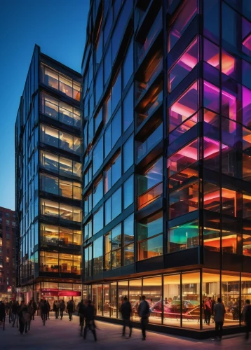 mvrdv,kamppi,potsdamer platz,broadgate,glass building,glass facades,glass facade,mediacityuk,karolinska,proskauer,hafencity,pasila,aarhus,office buildings,kista,colored lights,norisbank,rikshospitalet,kulturhuset,business centre,Art,Artistic Painting,Artistic Painting 08