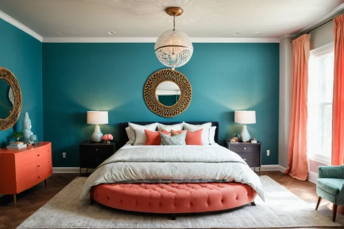 teal and orange,guest room,guestroom,headboards,blue room,ornate room,color turquoise,color combinations,contemporary decor,great room,interior decor,redecorate,modern decor,headboard,turquoise wool,interior decoration,turquoise leather,victorian room,decoratifs,decors,Illustration,Realistic Fantasy,Realistic Fantasy 33