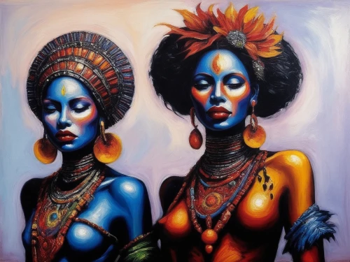 african art,afro american girls,priestesses,beautiful african american women,afrocentric,empresses,africana,african culture,afrocentrism,africaines,matriarchs,liberians,orishas,africas,afroasiatic,anmatjere women,umoja,afrotropic,reinas,oil painting on canvas,Illustration,Realistic Fantasy,Realistic Fantasy 33