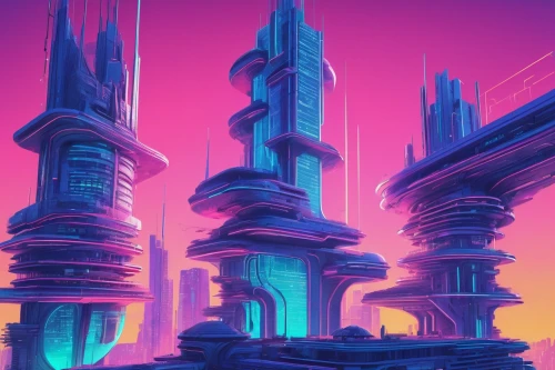 futuristic landscape,pillars,ancient city,monoliths,sentinels,spires,columns,fantasy city,ruins,skylands,crypts,cybercity,arcology,cyberworld,obelisks,ruin,futuristic architecture,synth,scifi,areopolis,Conceptual Art,Sci-Fi,Sci-Fi 27