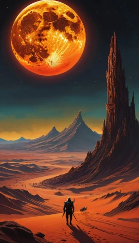 fire planet,desert planet,gas planet,barsoom,vast,volcanic,barren,alien planet,scorched earth,red planet,volcanism,arrakis,space art,magma,planet mars,gallifrey,martian,lava,titan,molten,Illustration,Realistic Fantasy,Realistic Fantasy 33